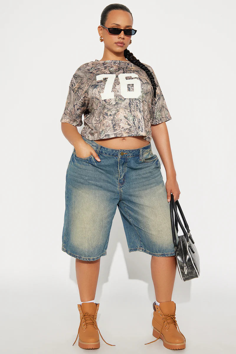Tinted Denim Jorts - Vintage Wash