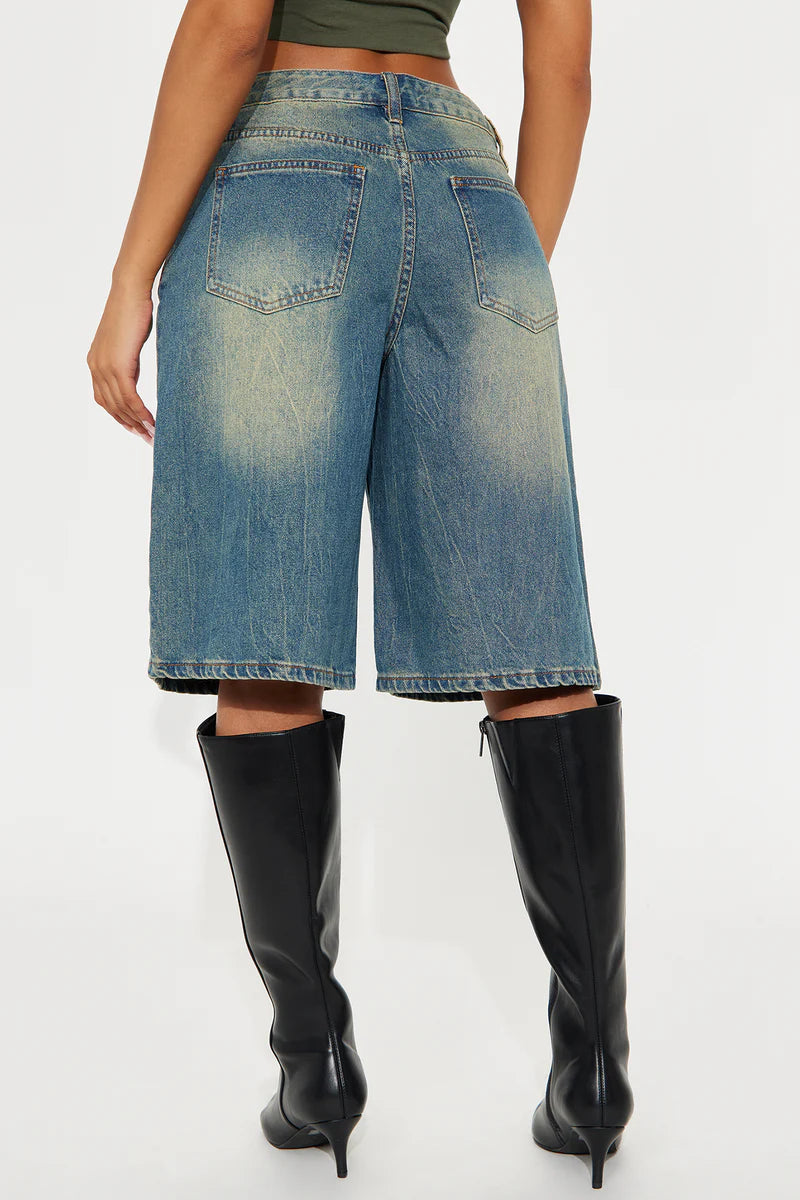 Tinted Denim Jorts - Vintage Wash