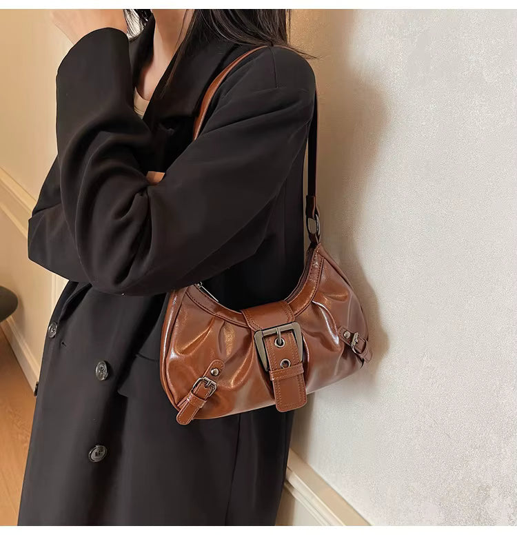 Retro Pleated Shoulder Bag