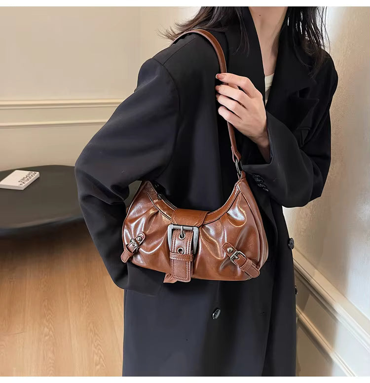 Retro Pleated Shoulder Bag