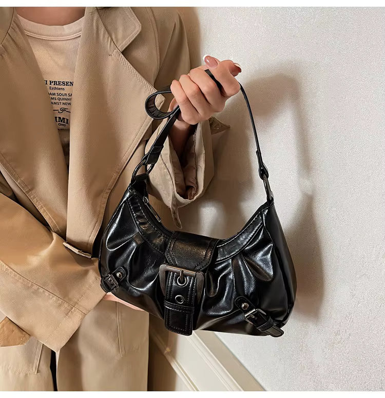Retro Pleated Shoulder Bag