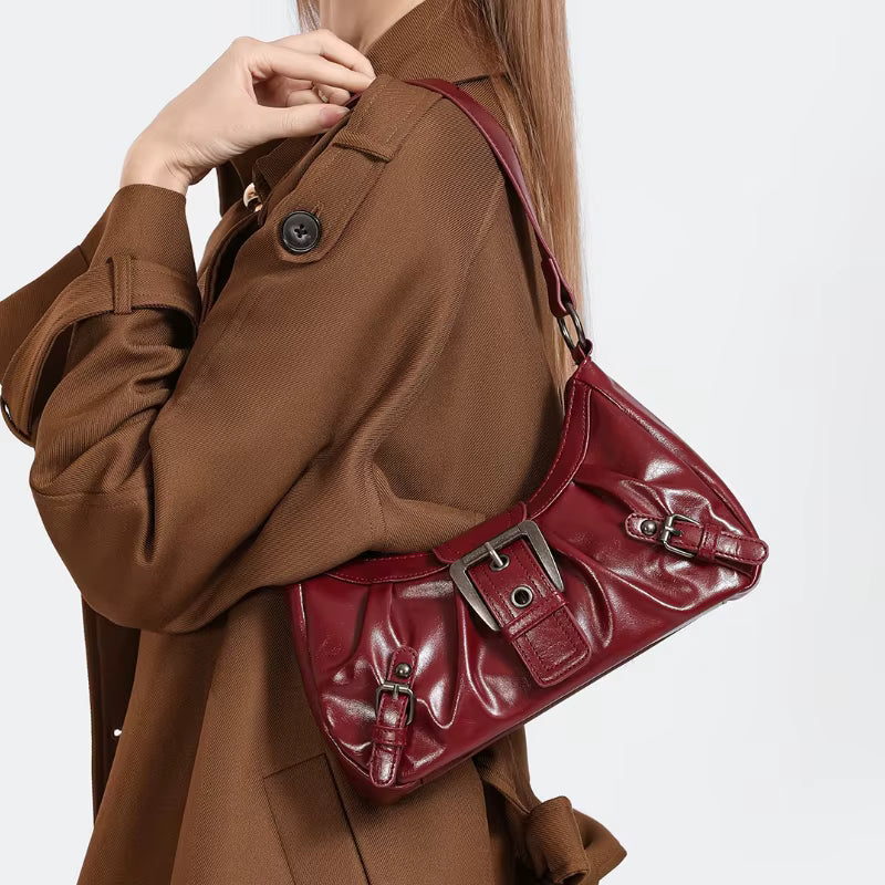 Retro Pleated Shoulder Bag