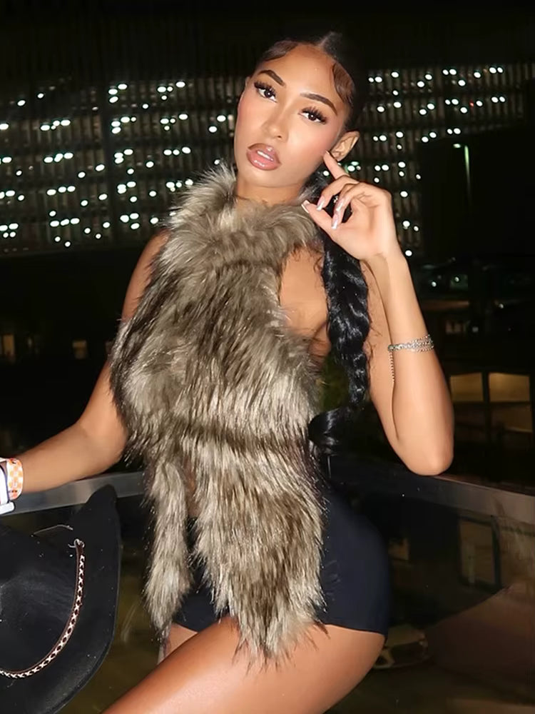 Faux Mink Fur Top