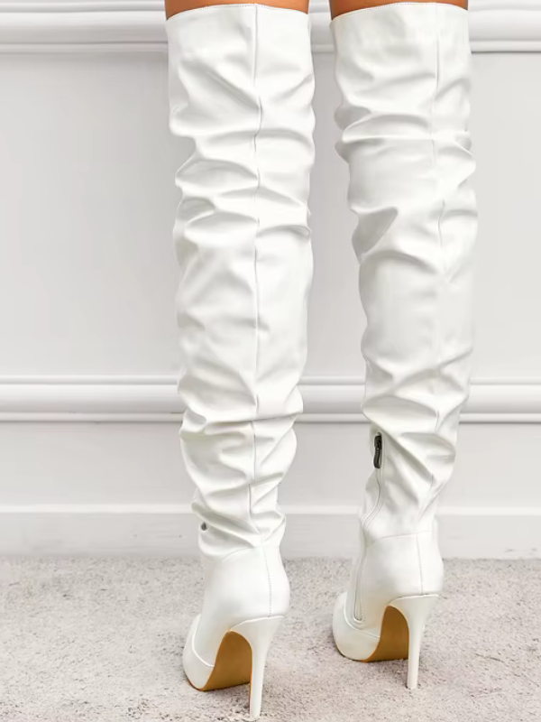 Patent leather Knee-High Heel Boots