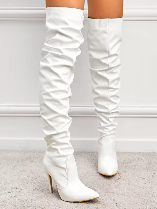 Patent leather Knee-High Heel Boots