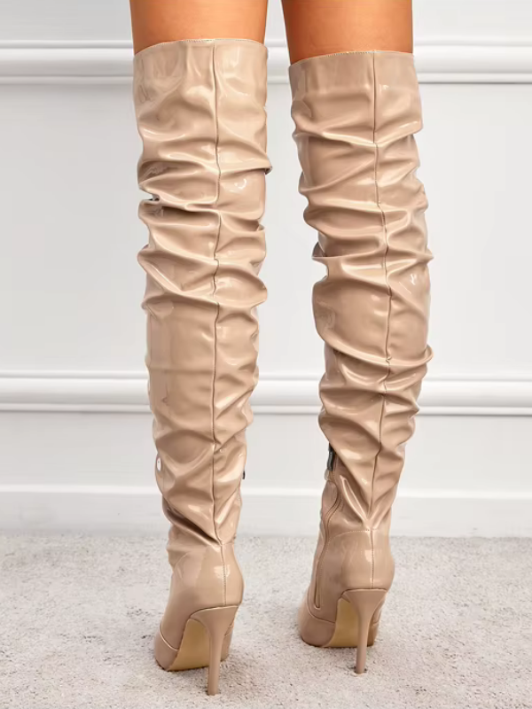 Patent leather Knee-High Heel Boots