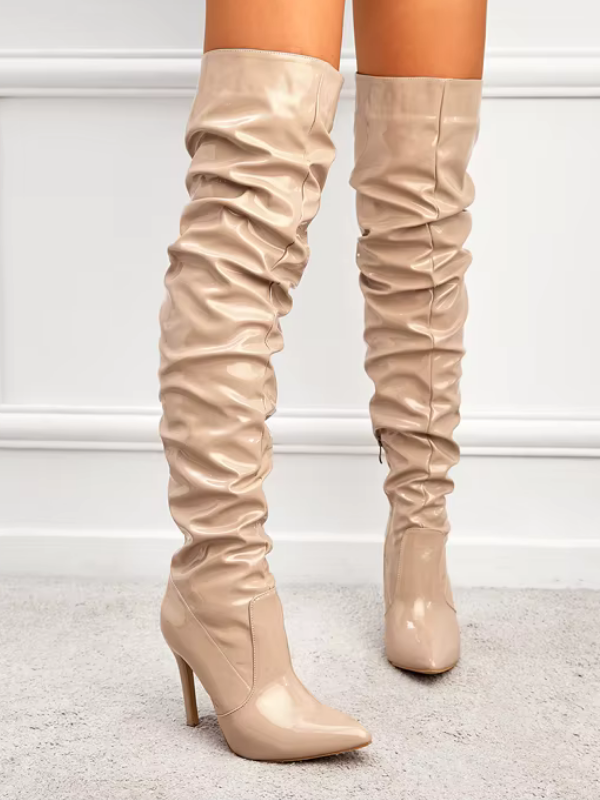 Patent leather Knee-High Heel Boots