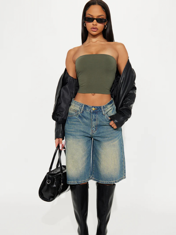 Tinted Denim Jorts - Vintage Wash