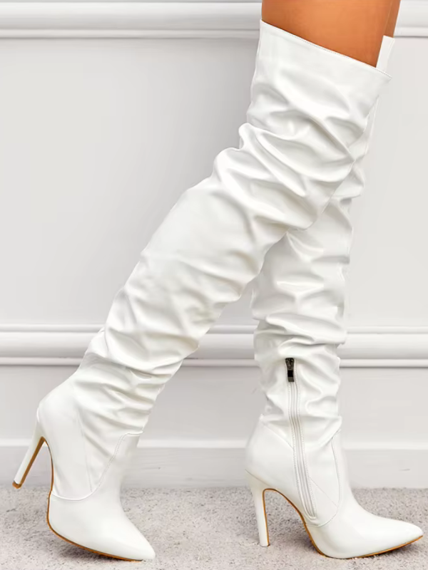 Patent leather Knee-High Heel Boots